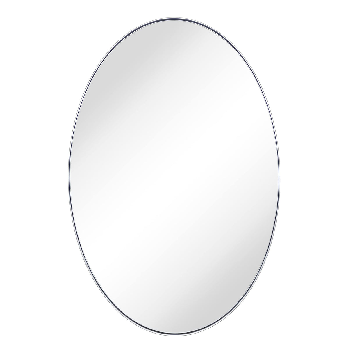 Oval Chrome Bathroom Mirror - 24x36 Inch Wall Mounted Vanity Mirror