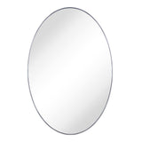 Oval Chrome Bathroom Mirror - 24x36 Inch Wall Mounted Vanity Mirror