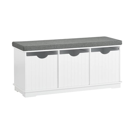 Storage Bench with Drawers & Padded Seat Cushion, Hallway Bench Shoe Cabinet Shoe