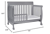 Kalani 4-in-1 Convertible Crib in Grey, Greenguard Gold Certified