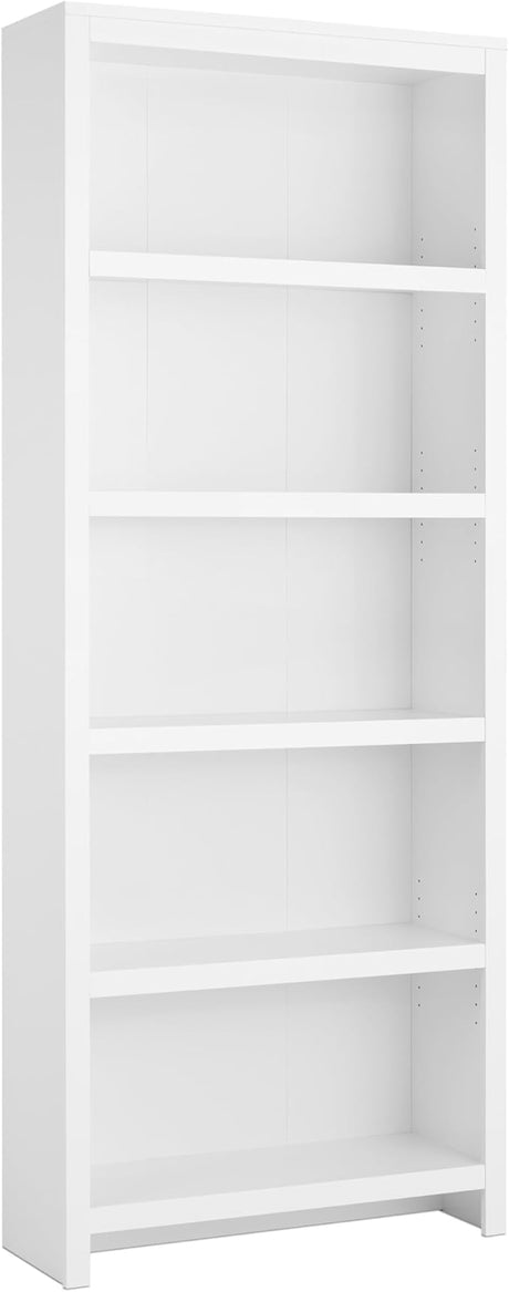 Sonoma Tall 6-Tier Bookcase 80"H with 2 Adjustable Shelves, White Storage Cabinet, Modern Display Cabinet, Bookshelf with Storage Shelves for Home Office, Living Room, Bedroom Organizer