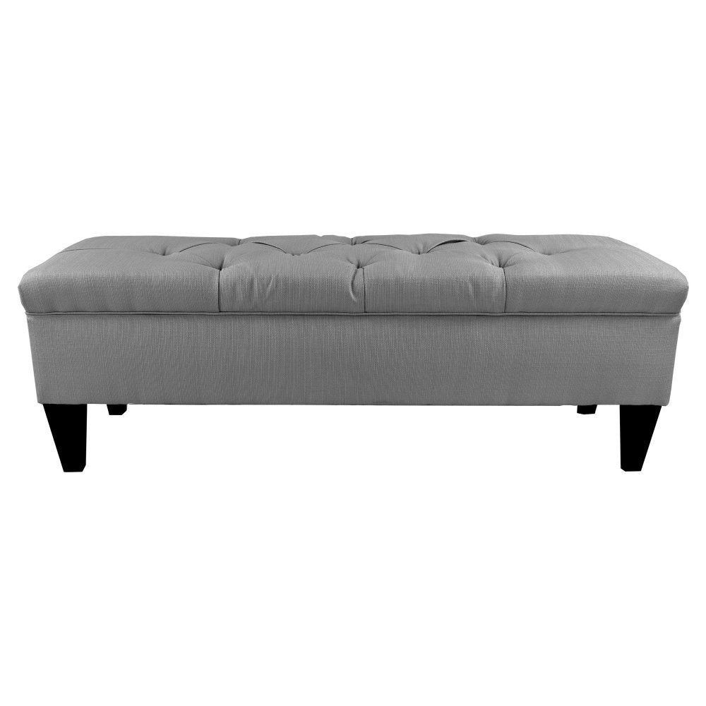 Brooke Collection Diamond Tufted Upholstered Long Bedroom Storage Bench, HJM100 Series, Dark Gray