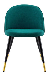 Modway Cordial Fabric Upholstered Dining Accent Chairs in Teal - Set of 2
