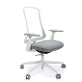 Ergonomic Office Chair with Foam Cushion & Adjustable Armrests - White