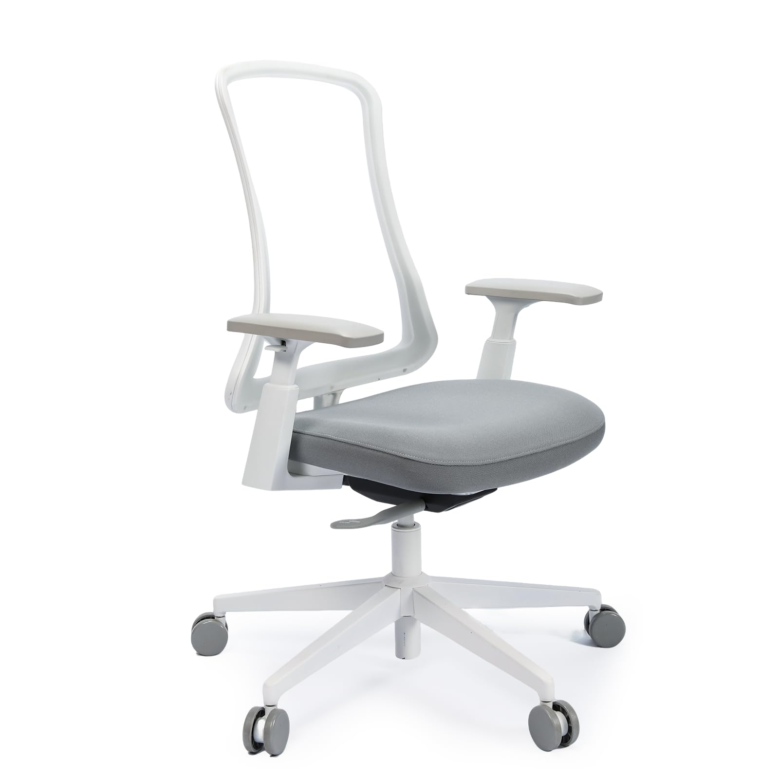 Ergonomic Office Chair with Foam Cushion & Adjustable Armrests - White