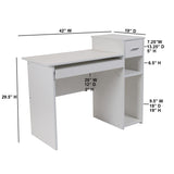 Highland Park White Computer Desk with Shelves and Drawer