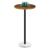 Small Side Table Outdoor Drink Table for Patio Round Pedestal Table Cocktail Table