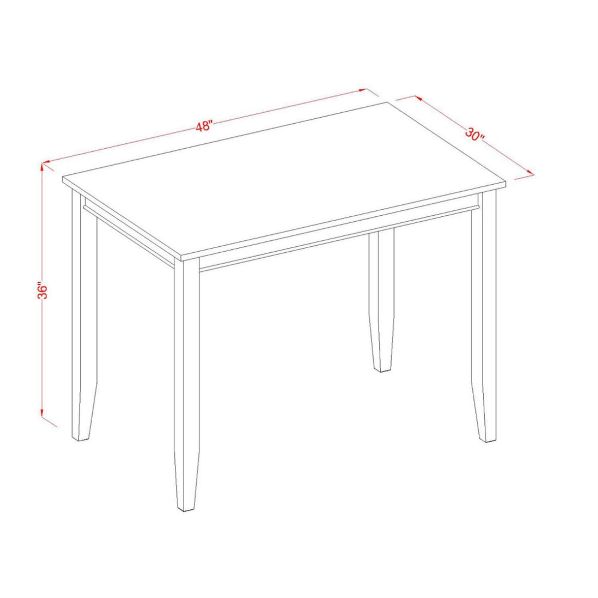 BUVN5-MAH-W Buckland 5 Piece Counter Height Set Includes a Rectangle Kitchen Table