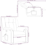 Up Power Lift Armchair - Light Gray Massage Recliner - Manual Adjust, Vibration Function, Fabric, Solid Frame