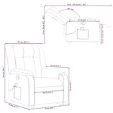 Up Power Lift Armchair - Light Gray Massage Recliner - Manual Adjust, Vibration Function, Fabric, Solid Frame