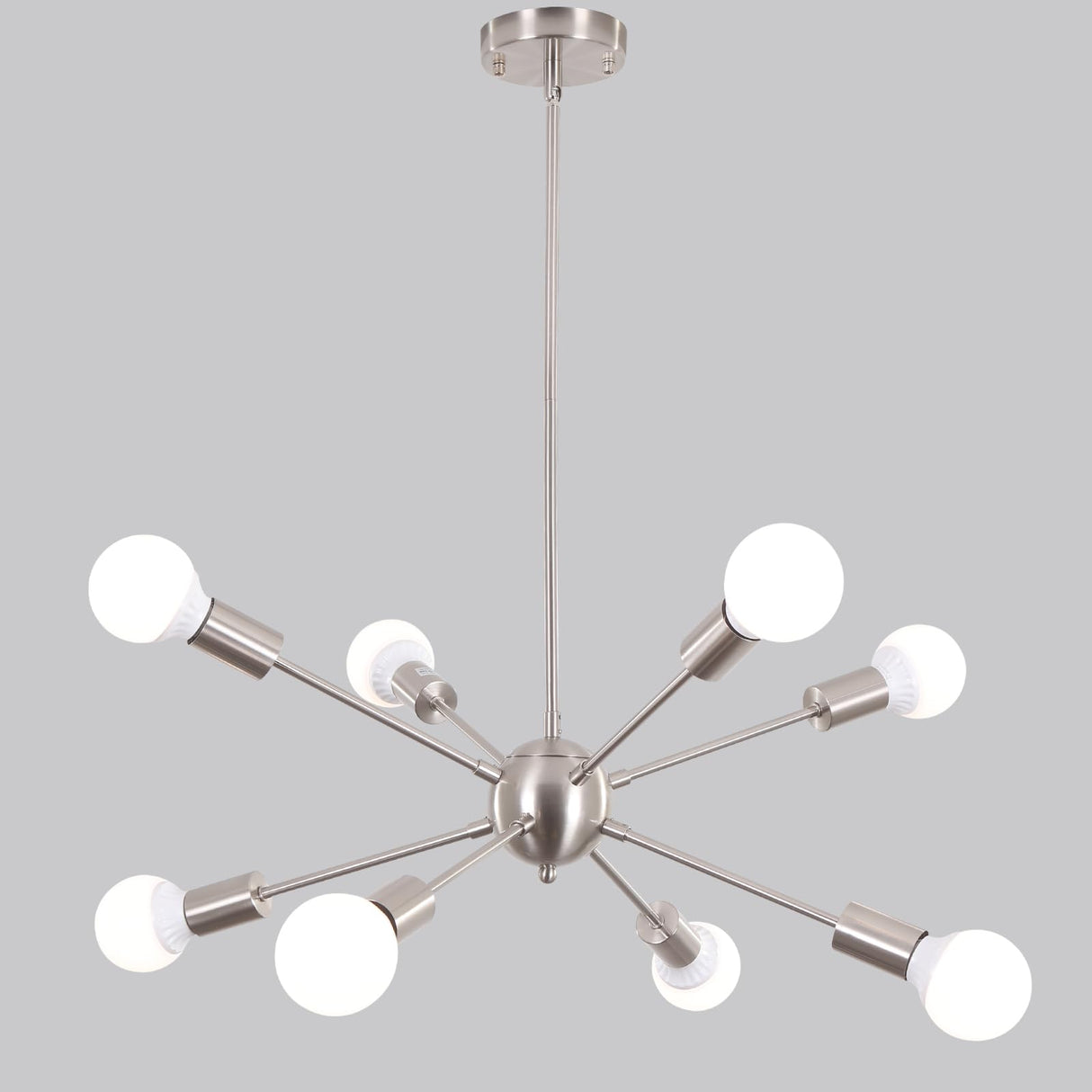 Sputnik Chandeliers 8 Light Brushed Nickel Modern Sputnik Light Fixture Industrial Sputnik