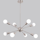 Sputnik Chandeliers 8 Light Brushed Nickel Modern Sputnik Light Fixture Industrial Sputnik