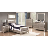 Coaster Leighton Twin Bed 5-Piece Set, Metallic Mercury