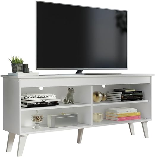 TV Stand Cabinet with 4 Shelves and Cable Management, TV Table Unit for TVs up