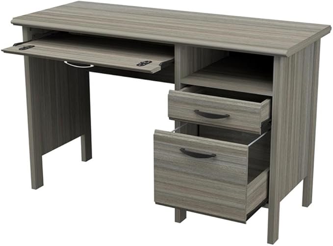 2-Drawer Computer Desk with Keyboard Tray, Washed Oak