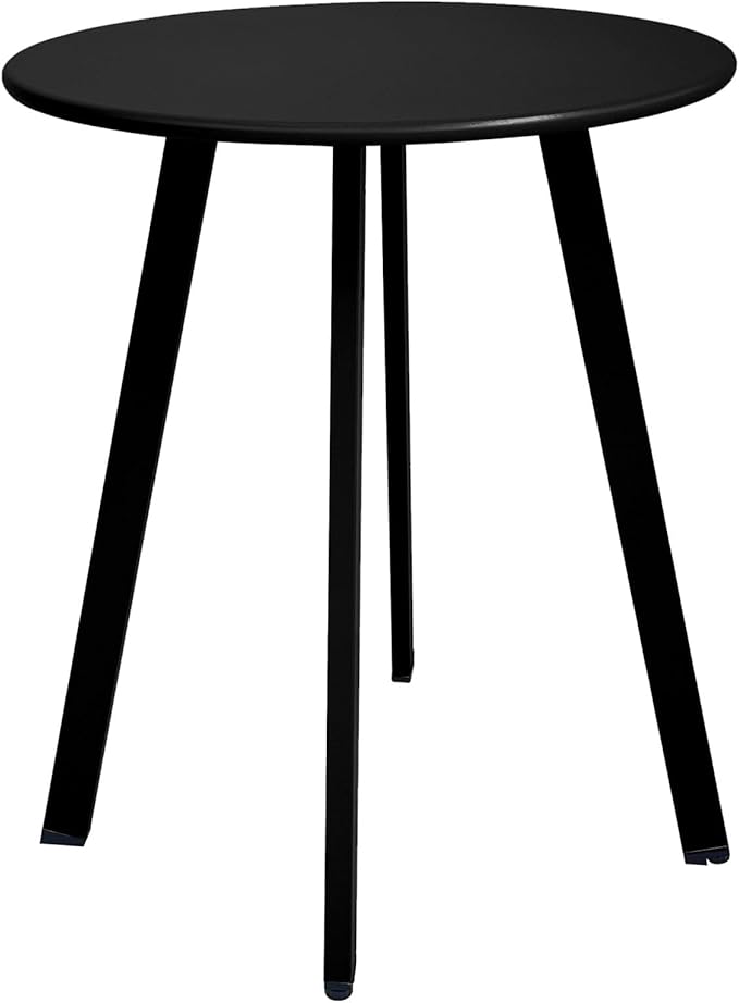 Outdoor Side Table, Weather Resistant Patio Small Side Table Outdoor Indoor Round Metal