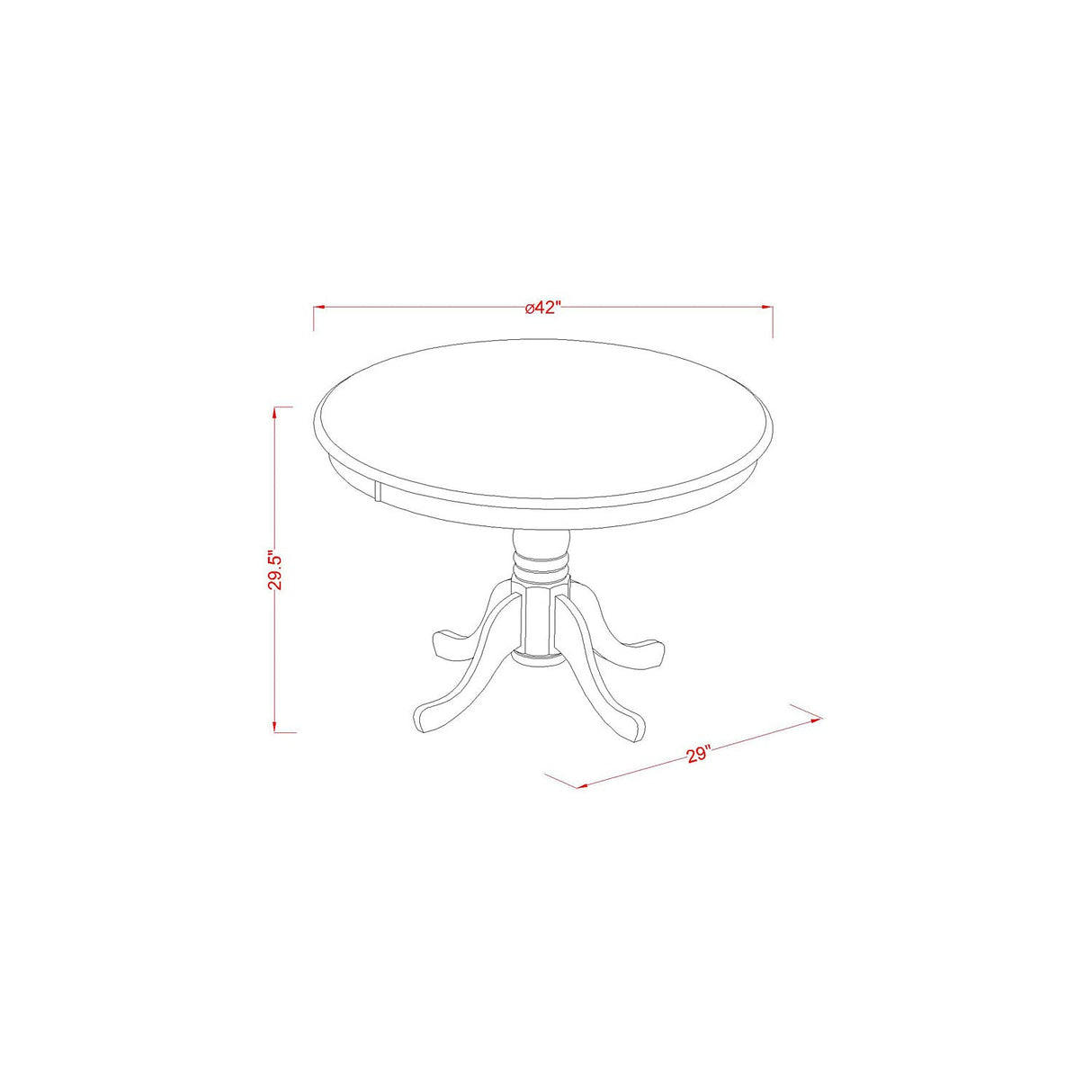 HLCA5-CAP-C 5 Piece Dinette Set for 4 Includes a Round Dining Room