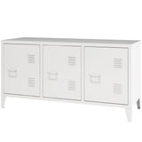 TV Stand Metal TV Table with Storage Steel 3 Door Locker Cabinet for Living Room