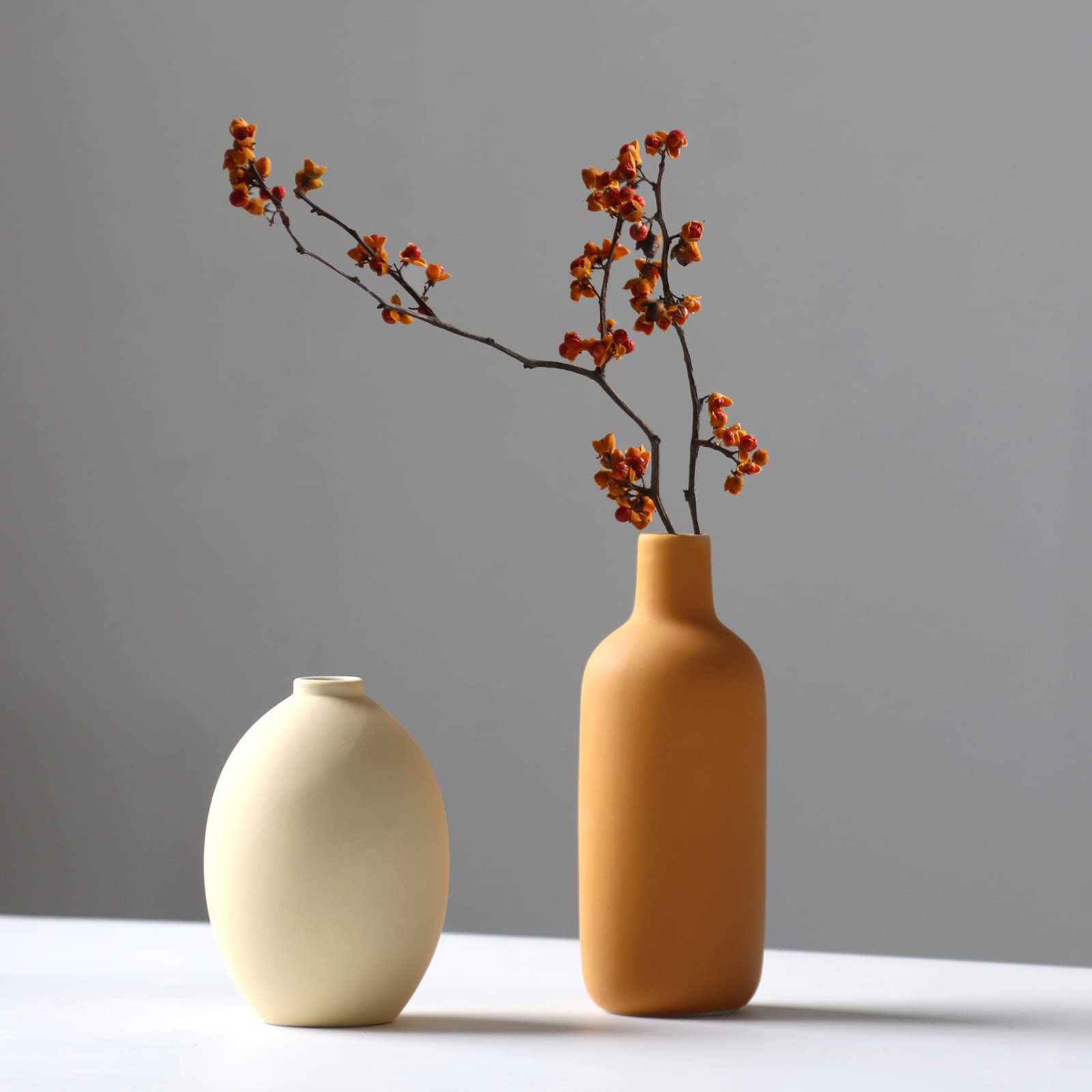 Vase Set of 3, Flower Vase Minimalism Style for Rustic Home Decor