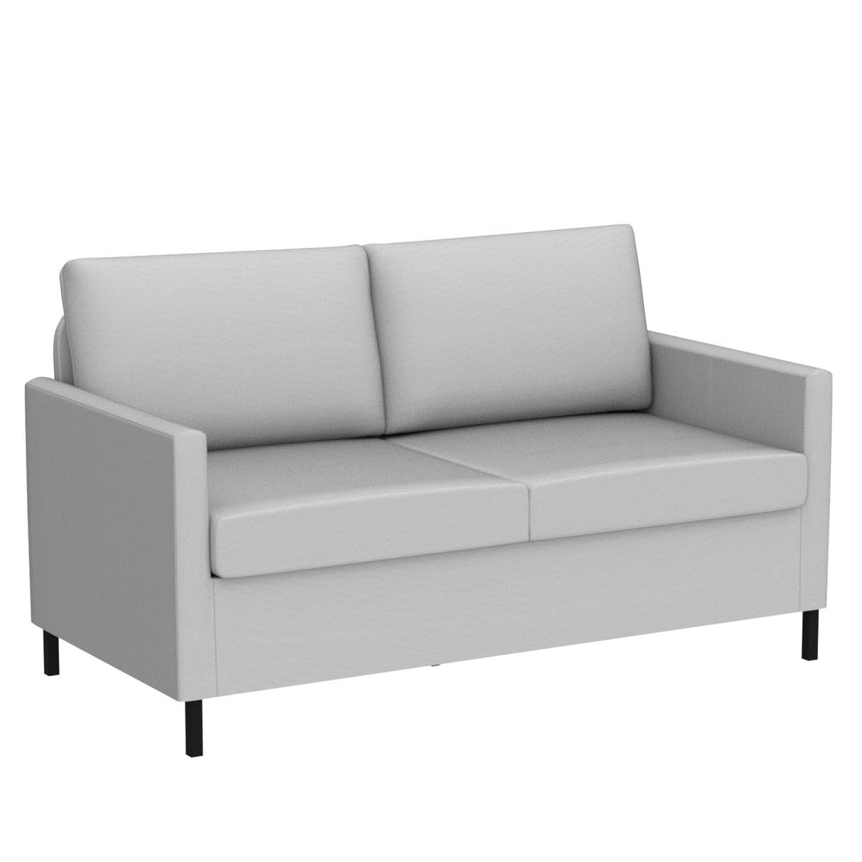 51" W Loveseat Sofa Modern Upholstered Sofas Couch with 2 Pillows Linen Fabric Love Seats Couches for Living Room, Bedroom, Apartment and Small Space (Light Grey)