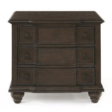 Baudouin 3 Drawer Wooden Nightstand