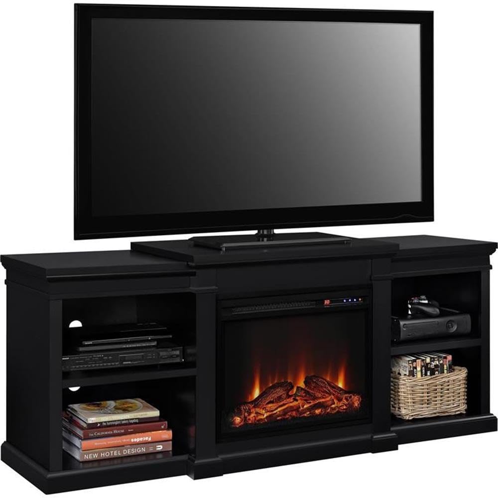 Manchester Fireplace TV Stand for TVs up to 70 Inch, Replaceable Electric Fireplace Insert