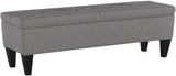 Brooke Collection Diamond Tufted Upholstered Long Bedroom Storage Bench, HJM100 Series, Dark Gray