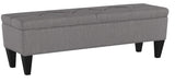 Brooke Collection Diamond Tufted Upholstered Long Bedroom Storage Bench, HJM100 Series, Dark Gray