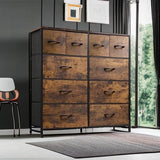 Dresser for Bedroom with 10 Drawers, Wide Fabric Dresser for Storage and Organization