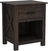 Farmhouse Nightstand - Wooden Bedroom Night Stand