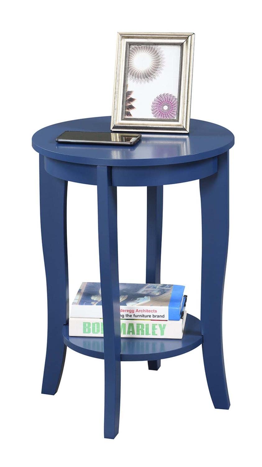 American Heritage Round End Table, Cobalt Blue