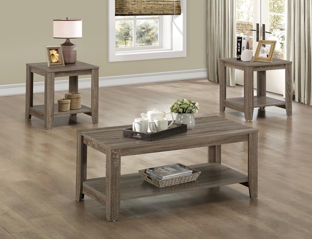 Dark Taupe Reclaimed-Look 3 Piece Table Set