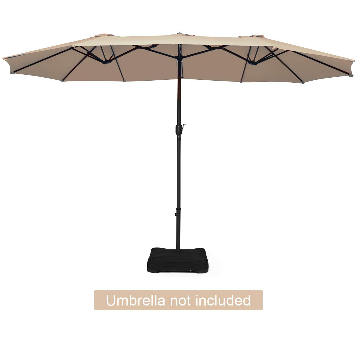 Tangkula Patio Umbrella Base, 220 lbs Heavy Duty Sand Filled Weighted Umbrella Stand with 2 Sandbags, All Weather Oxford Cover, for Poles up to 1.9 inches, for 15 ft Large Market Table Pool Umbrella