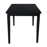 Solid Wood Dining Table with Shaker Legs, 48 by 30 by 30-Inch, Black