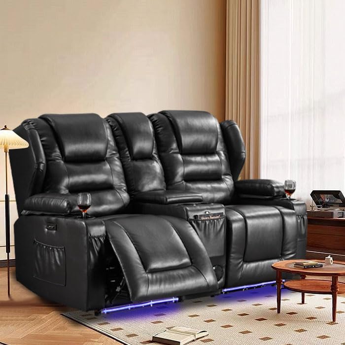 2-Seater Power Loveseat Recliner RV Electric Reclining Sofa Couch Wall