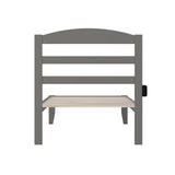 Wood Traditional Twin Bed with USB Charger in Gray