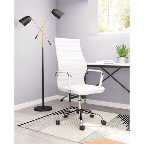 White Faux Leather Ergonomic Classic Office Chair