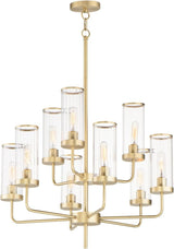 Crosby-9 Light Chandelier-28 Inches Wide by 31 inches high-Satin Brass Finish -Traditional