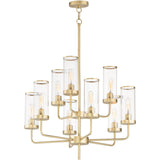 Crosby-9 Light Chandelier-28 Inches Wide by 31 inches high-Satin Brass Finish -Traditional