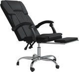 Reclining Office Chair Black Faux Leather (15.2 KG/33.44 LBS)