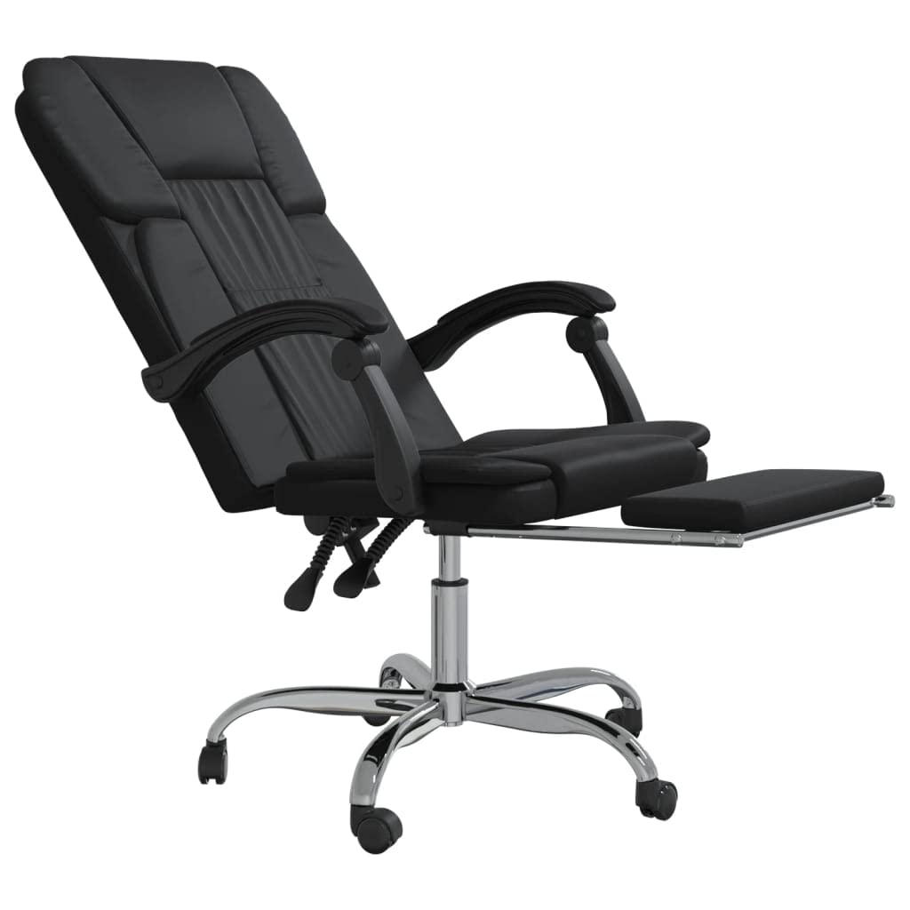 Reclining Office Chair Black Faux Leather (15.2 KG/33.44 LBS)