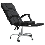 Reclining Office Chair Black Faux Leather (15.2 KG/33.44 LBS)