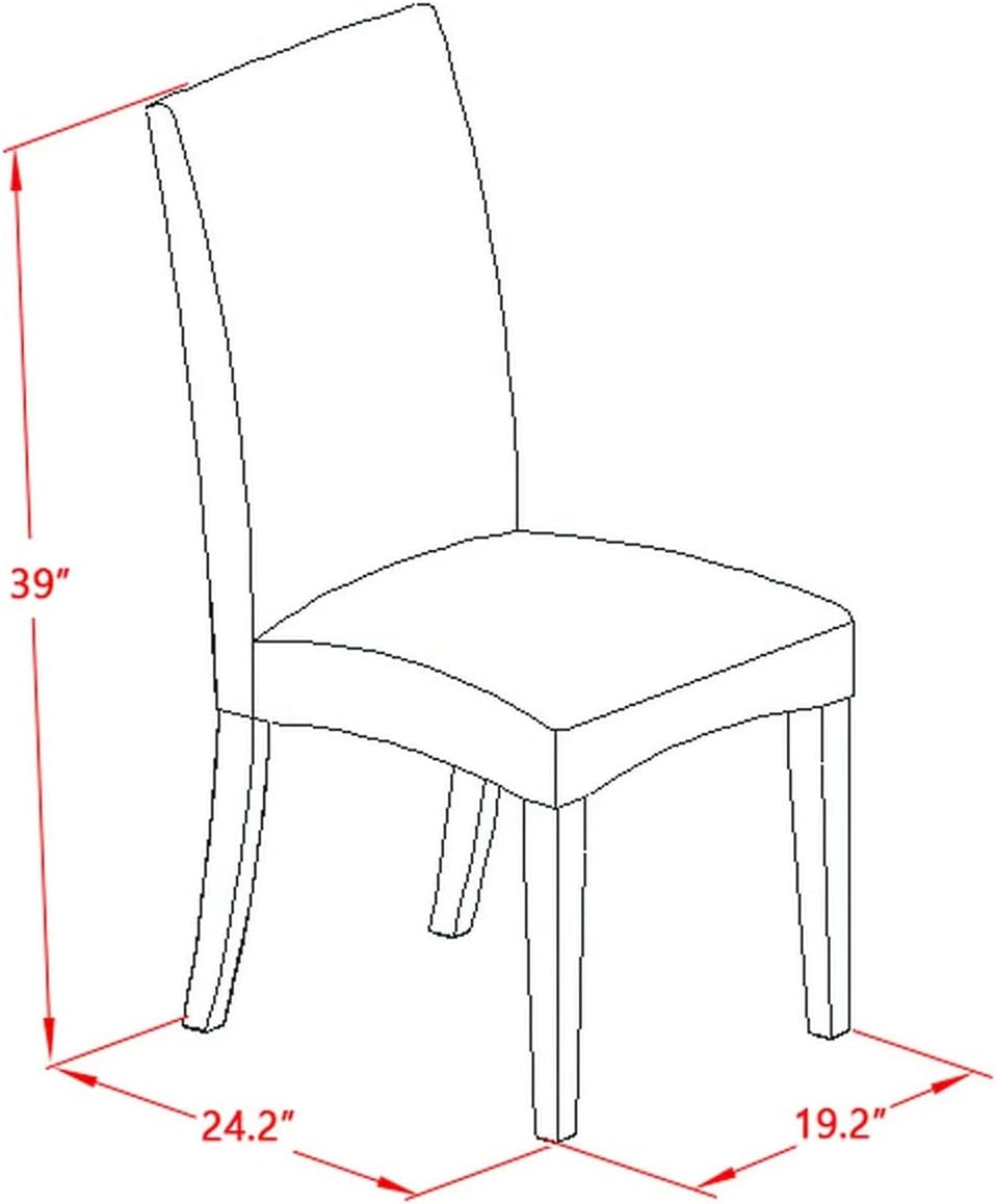 East West Furniture PSDR6C-MAH-01 6 Piece Dining Set Contains a Rectangle Kitchen Table with Butterfly Leaf and 4 Cream Linen Fabric Parson Chairs with a Bench, 32x60 Inch