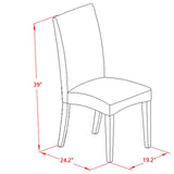 East West Furniture PSDR6C-MAH-01 6 Piece Dining Set Contains a Rectangle Kitchen Table with Butterfly Leaf and 4 Cream Linen Fabric Parson Chairs with a Bench, 32x60 Inch