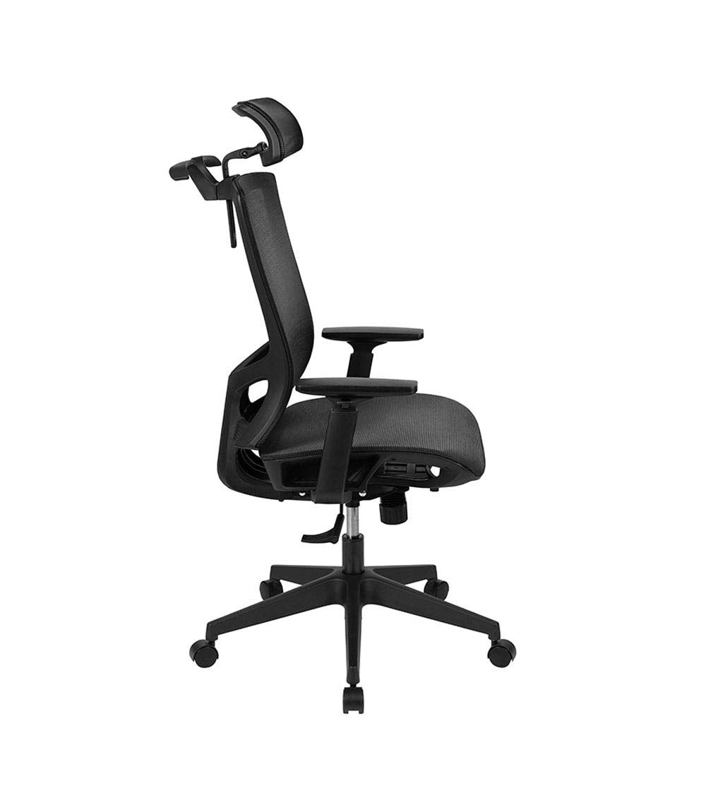 Ergonomic Mesh Office Chair with Synchro-Tilt, Pivot Adjustable Headrest, Lumbar