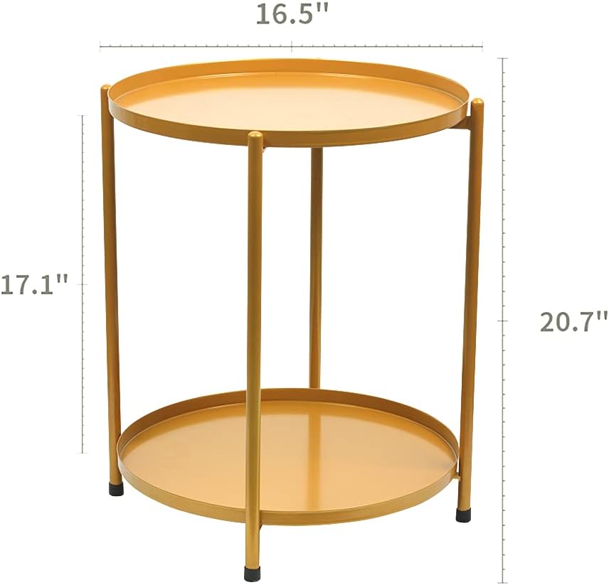 Table with Double Tier,Accent Side Table,Coffee End Table Night Stand for Living Room