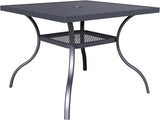 Patio Dining Table, 60" x 37" Rectangle Metal Steel Slat Table