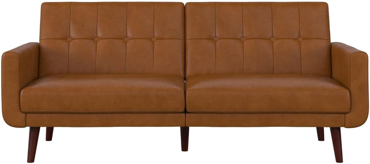 Nia Modern, Upholstered Accent, Camel Faux Leather Chair