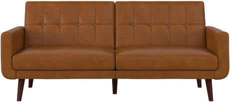 Nia Modern, Upholstered Accent, Camel Faux Leather Chair