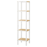 5-Tier Bamboo Bathroom Shelf, Narrow Shelving Unit, Multifunctional Storage